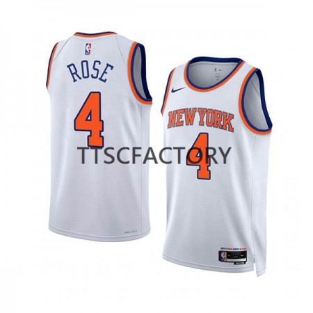 Herren NBA New York Knicks Trikot Derrick Rose 4 Nike 2022-23 Association Edition Weiß Swingman